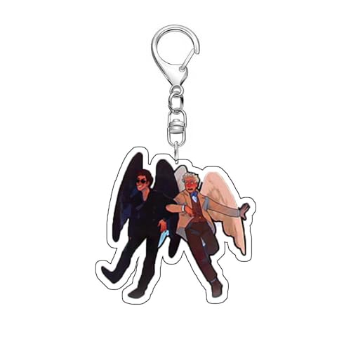 SUJEBRAN Good of Omen Schlüsselanhänger Film Figur Key Chain Kollektionen Engel Und Dämonen Niedliche Tasche Charms (3) von SUJEBRAN