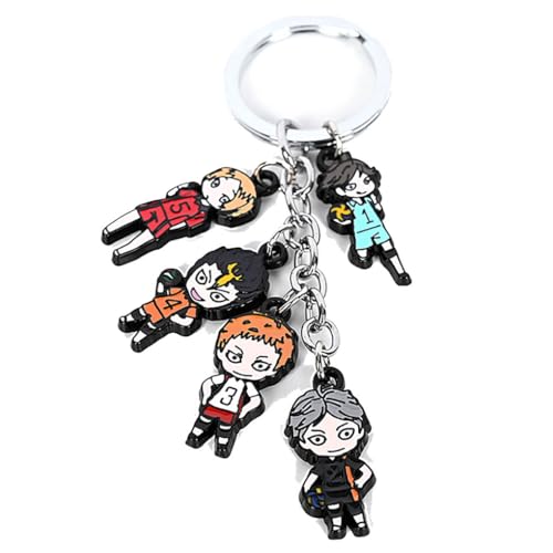 SUJEBRAN Haikyus Fünf Zeichen Schlüsselanhänger Anime Figur HinataShoyo TobioKageyama Key Chain Kollektionen Mode Tasche Charms von SUJEBRAN