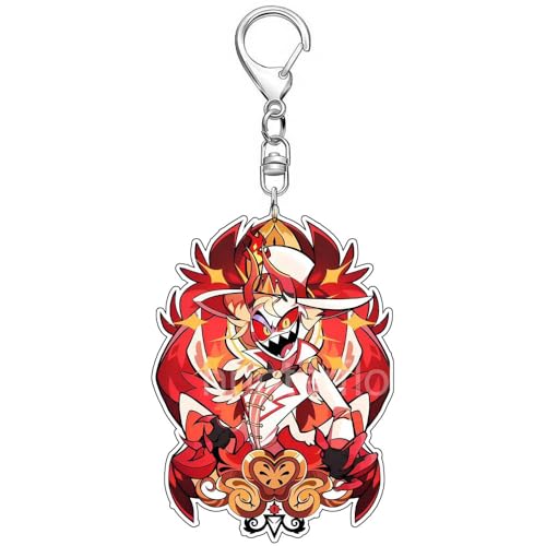 SUJEBRAN Hazbins Alastor Hotels Figures Schlüsselanhänger Anime Figur Niedliche Keychain Tasche Car Key Accessories (4) von SUJEBRAN