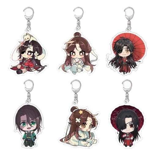 SUJEBRAN Heaven Official's Blessings Schlüsselanhänger Anime Figur Hua Cheng Xie Lian Keychain Car Key Accessories 6 Set von SUJEBRAN