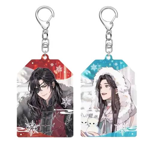 SUJEBRAN Heaven Official's Blessings Winter Thema Schlüsselanhänger 2 Set Anime Figur Hua Cheng Xie Lian Keychain Car Key Accessories von SUJEBRAN