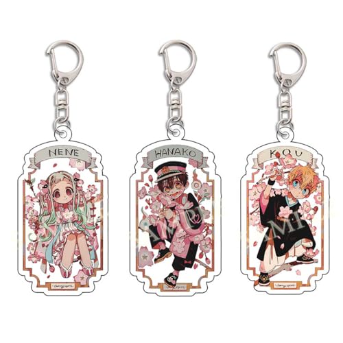 SUJEBRAN Toilet Bounds Hanako-kun Schlüsselanhänger 3 Pack Anime Figur Key Chain Kollektionen Niedliche Tasche Charms von SUJEBRAN