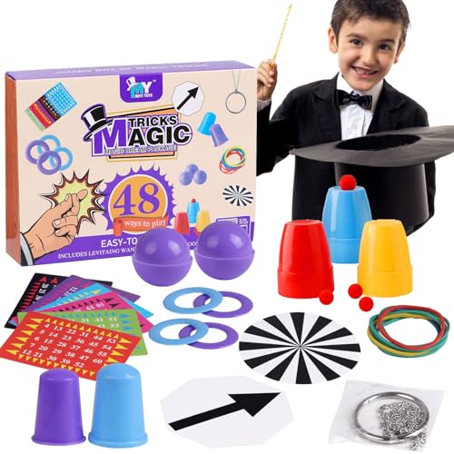 SULOLI Magisches Spielzeug-Set – 48 Zaubertricks für Kinder, Zauberset mit einer Schritt-für-Schritt-Anleitung für jede Magie für Jungen und Mädchen (A) von SULOLI