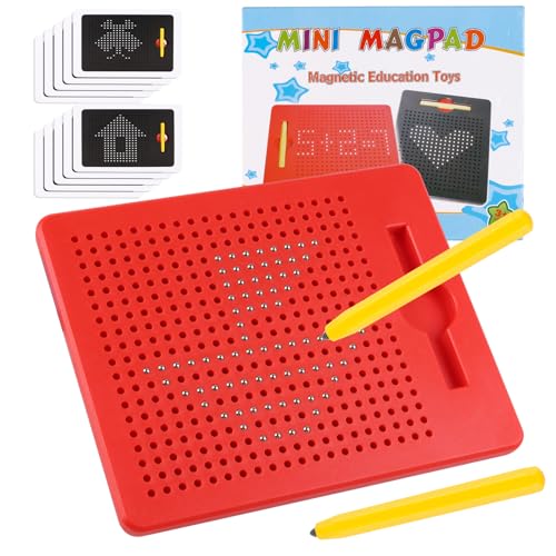 SULOLI Magnetische Zeichentafel,Zaubertafel,Pädagogisches Zeichentablett,Magnet Spiel mit Kugeln und magnetischem Stift für Kinder Schul Familie von SULOLI