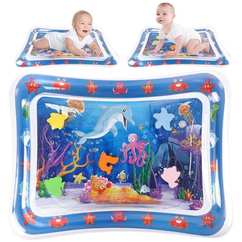 SULOLI Wassermatte Baby Wasserspielmatte Bauchlage Spielzeug mit Pumpe für Baby vom Wachstum Geschenk Fühlbildung (Delfin) von SULOLI