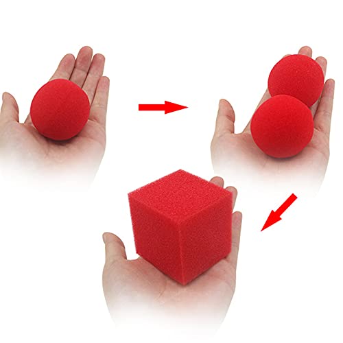 SUMAG Magietricks 1 Set rote Kugeln auf Quadrat (1 x Quadrat + 2 x Ball) Close Up Magia Appear Vanish Red Magie Illusion Gimmick Requisiten von SUMAG