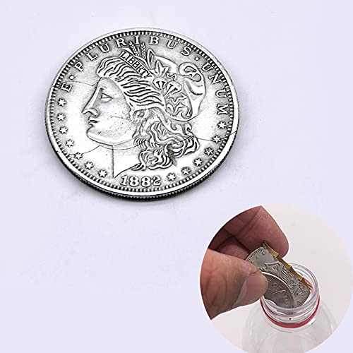 SUMAG Magietricks 1PC DREI Faltmünzen Zaubertricks Münze durch in die Flasche Münze Nahaufnahme Zubehör Gimmick Requisiten (Morgan Coin Version) von SUMAG