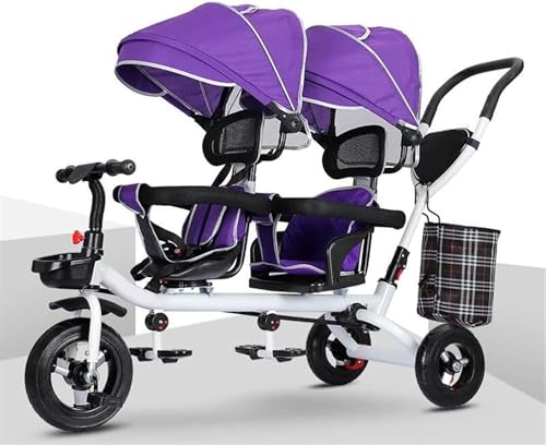 Laufrad Dreirad, 4 in 1 Kinder Dreirad Fahrrad Kinderwagen mit Beifahrersitz, abnehmbare verlängerte Griffe, mit Bremse, umkehrbarer Sitz, Sicherheitsgurt-1-6 Jahre alt Junge Mädchen Outdoor Spielzeug von SUMEDL