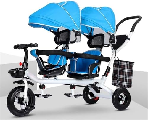 Laufrad Dreirad, 4 in 1 Kinder Dreirad Fahrrad Kinderwagen mit Beifahrersitz, abnehmbare verlängerte Griffe, mit Bremse, umkehrbarer Sitz, Sicherheitsgurt-1-6 Jahre alt Junge Mädchen Outdoor Spielzeug von SUMEDL