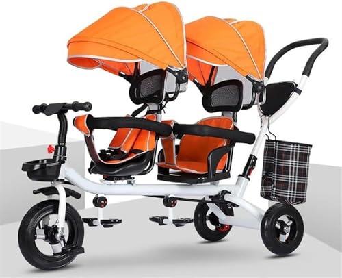 Laufrad Dreirad, 4 in 1 Kinder Dreirad Fahrrad Kinderwagen mit Beifahrersitz, abnehmbare verlängerte Griffe, mit Bremse, umkehrbarer Sitz, Sicherheitsgurt-1-6 Jahre alt Junge Mädchen Outdoor Spielzeug von SUMEDL