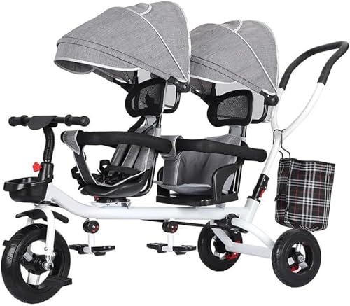 Laufrad Dreirad, 4 in 1 Kinder Dreirad Fahrrad Kinderwagen mit Beifahrersitz, abnehmbare verlängerte Griffe, mit Bremse, umkehrbarer Sitz, Sicherheitsgurt-1-6 Jahre alt Junge Mädchen Outdoor Spielzeug von SUMEDL