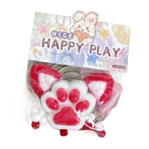 Niedliches Squeezy Cat Claw Spielzeug mit Katzen Ohren, weicher Cartoon langsam steigender Stress Reliever, weiches Mochi-Silikon-Spielzeug für Kinder Geschenk von SUMKTO