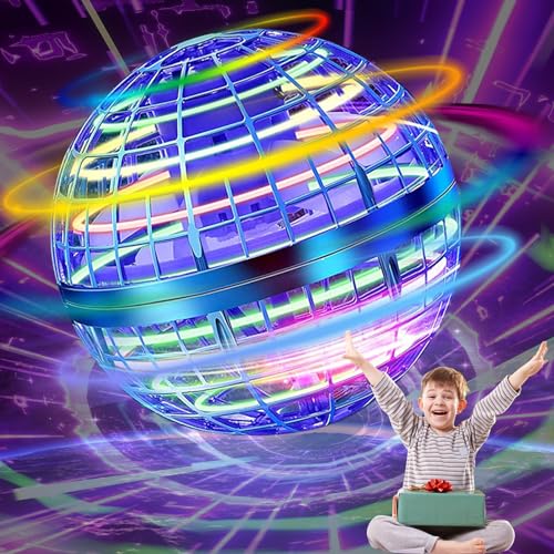 Spielzeug Fallschirmfiguren - Fliegender Kugelball Spielzeug für Jungen und Mädchen, magisches fliegendes Kugelspielzeug mit RGB-Lichtern, Bumerang Flying Space Ball Spielzeug, lustiger Fliegenball von SUMMERLANGUAGE