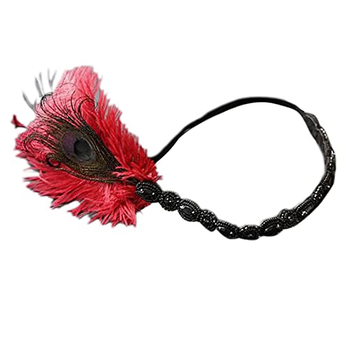 SUMMITDRAGON Federkopfschmuck Frau Karneval Gatsbys Kopfschmuck Maskerade Kopfschmuck Mardi Gras Kopfschmuck Federn Flapper Stirnband von SUMMITDRAGON