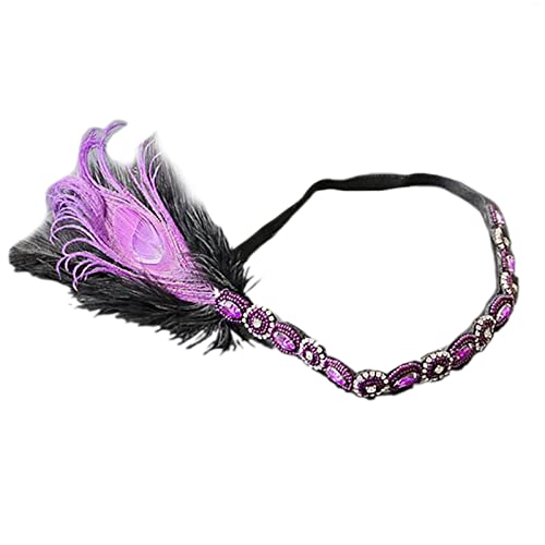 SUMMITDRAGON Federkopfschmuck Frau Karneval Gatsbys Kopfschmuck Maskerade Kopfschmuck Mardi Gras Kopfschmuck Federn Flapper Stirnband von SUMMITDRAGON