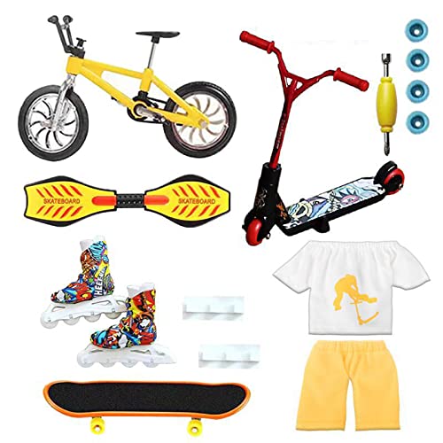 SUMMITDRAGON Finger Skateboard Set Finger Scooter Skateboards Finger Fahrrad Finger Scooter Finger Swing Board Finger Rollschuhe von SUMMITDRAGON