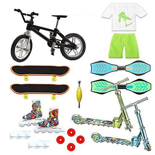 SUMMITDRAGON Finger Skateboard Set Finger Scooter Skateboards Finger Fahrrad Finger Scooter Finger Swing Board Finger Rollschuhe von SUMMITDRAGON