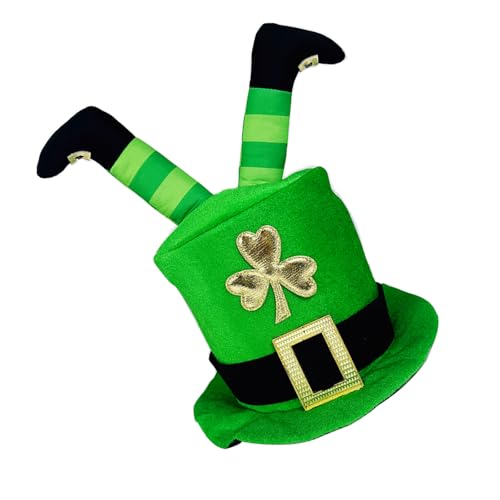 SUMMITDRAGON STPATRICKS DAY KOLBECHAUN HAT Mit 3D Bein Fun Kostümzubehör Top Für Paraden Und Irische Nationalfeiertagssammlung von SUMMITDRAGON