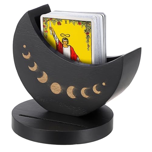 SUMTree Tarot Kartenhalter Stand Set aus Holz Mondphase Stand Fall Täglich Oracle Card Organizer Tarot Deck Display Box mit Kartenhalter Dekoration für Haus Wohnung Büro von SUMTree