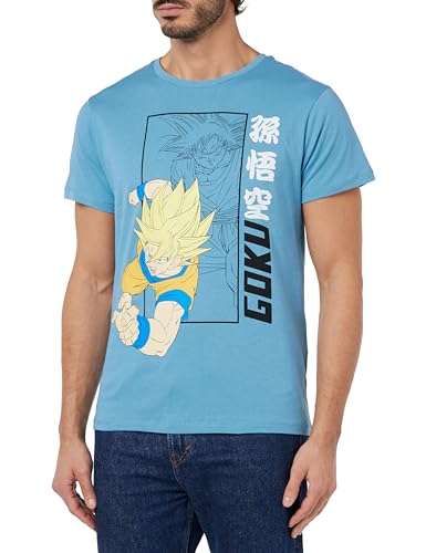 SUN CITY VH85086.E00 Goku-Charakter-Shirt mit dem blauen Hintergrund in Größe l, Multicolor, One Size von Sun City