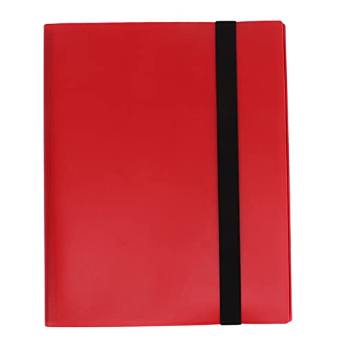 SUNFECILI 9 Panel 360 Slot-Karten Binder, Abrieb und Wasserdicht, PP, 9 Panel Kratz Fester Sammelkarten-Album-Ordner, für Promi-Album Baseball-Fußball-Sport Karte, T116(Rot) von SUNFECILI