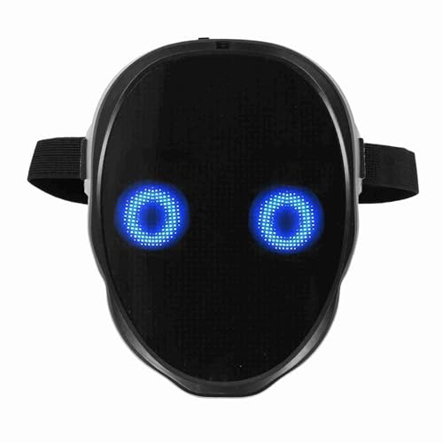 SUNFECILI Interaktive LED-Gesichtsmaske, Unisex, über 45 Muster, Gestensteuerung, Anpassbare Designs, Leicht, Passend für Alle, Ideal für Raves, Festivals von SUNFECILI