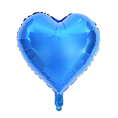 10 Stück 10 Herz-Aluminiumfolien-Luftballons, Party, Hochzeit, Geburtstag, Dekoration, Silberfarbener Roter Ballon (BLUE) von SUNGOOYUE