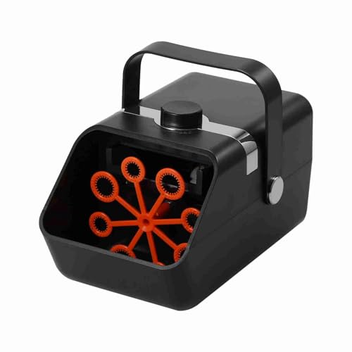 Automatische Bubble Blower Bubble Machine, Tragbarer Blasenhersteller mit 2 Geschwindigkeiten und 8 Blasenstäben, für Partys, Hochzeiten, Geburtstage, Innenräume (Black) von SUNGOOYUE