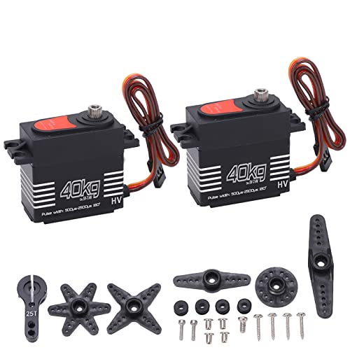 RC Car Gear Servo Set, 2Pcs High Speed ​​40kg Großes Drehmoment Digitalservo für Scx10 1:8/1:10 RC Car Robot von SUNGOOYUE