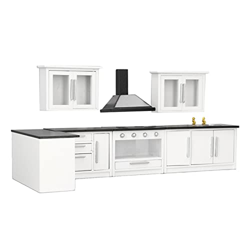 SUNGOOYUE 1:12 Puppenhaus Küchenschrank Handwerkskunst Moderner Küchenmöbel Set für DIY Dollhouse Dekoration, Birkenmaterial SUNGOOYUE 1:12 Puppenhaus Küchenschrank Handwerkskunst Moderner Küchenmöbel Set für DIY Dollhouse Dekoration, Birkenmaterial von SUNGOOYUE