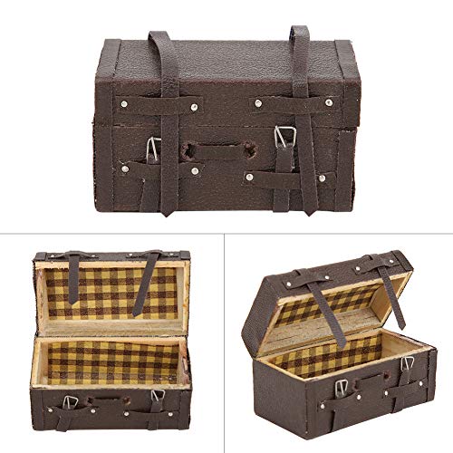 SUNGOOYUE 1:12 Retro Miniatur -Koffer Süßer Vintage -Stil Holztuchpuppenhaus Accessoire für Dolly House Materialfarbe SUNGOOYUE 1:12 Retro Miniatur -Koffer Süßer Vintage -Stil Holztuchpuppenhaus Accessoire für Dolly House Materialfarbe von SUNGOOYUE