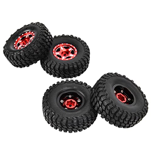 SUNGOOYUE 4pcs 1/24 RC Autoreifen Ersatz, RC Gummirad Reifen Upgrade Teil f¨¹r SCX24 90081 AXI00001 AXI00002 RC Auto(rot),Zubeh?r f¨¹r Modellautos von SUNGOOYUE