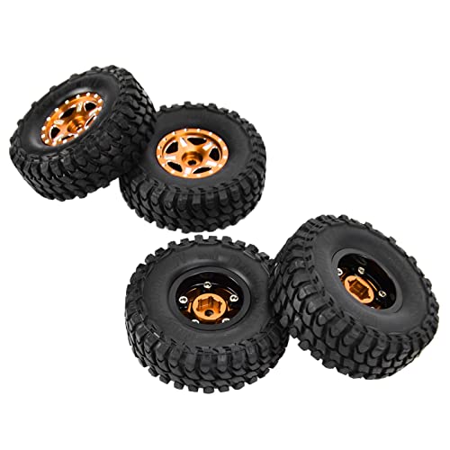 SUNGOOYUE 4pcs 1/24 RC Autoreifen Ersatz, RC Gummirad Reifen Upgrade Teil f¨¹r SCX24 90081 AXI00001 AXI00002 RC Auto(Gelbes Gold),Zubeh?r f¨¹r Modellautos von SUNGOOYUE