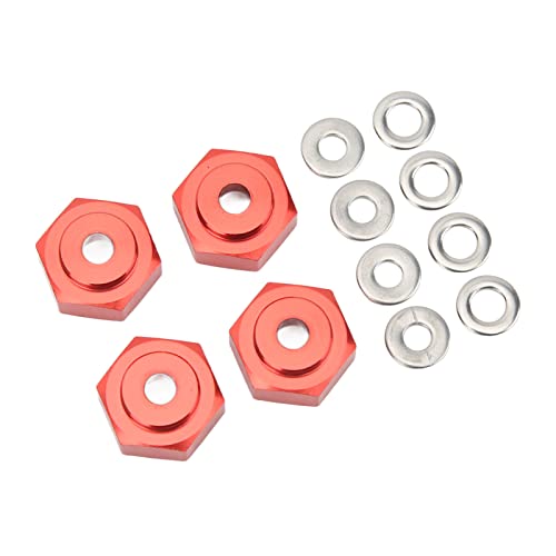 SUNGOOYUE 4pcs RC Hex Koppler, 12mm Bis 17mm Aluminiumlegierung RC Wheel Hex Adapter für 1/10 RC Cars(Rot) von SUNGOOYUE