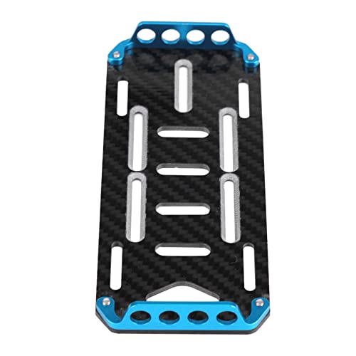 SUNGOOYUE Batteriemontageplatte aus Aluminiumlegierung, Kohlefaser, Hochwertiges RC-Zubehör, Anwendbar für Axial SCX10 CC01 F350 D90, Blau (Blue) von SUNGOOYUE