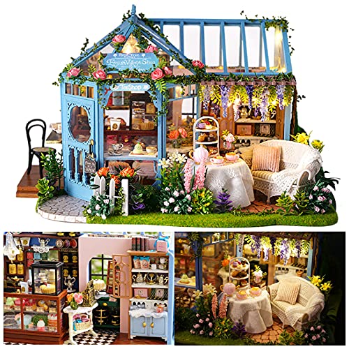 SUNGOOYUE DIY Woode Mini Toy House Dollhouse Kit mit LED-Lampen für Wohnkultur, Empfohlen für 14 Jahre, Mittelgroße Puppenhaus SUNGOOYUE DIY Woode Mini Toy House Dollhouse Kit mit LED-Lampen für Wohnkultur, Empfohlen für 14 Jahre, Mittelgroße Puppenhaus von SUNGOOYUE