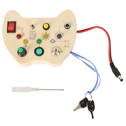 SUNGOOYUE Griffschalter Sensortafel, Kiefernholz Beleuchtung Lernen Bunte Knöpfe Schalter Sensortafel mit Griffschalter von SUNGOOYUE