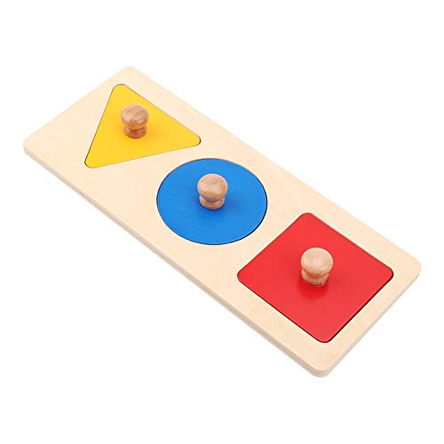 SUNGOOYUE Hölzerne Geometrische Baby-Kleinkind-Handgreifpuzzles, Pädagogisches Spielzeug Zur Farbformerkennung für (dreifarbiges Panel) von SUNGOOYUE