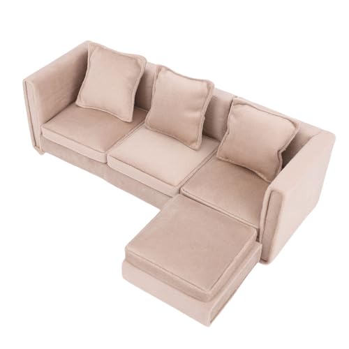 SUNGOOYUE Miniaturpuppenhaus Couch mit Kissen, 1:12 Skala Kleines Sofa Möbel für Puppenhaus Wohnzimmerdekoration SUNGOOYUE Miniaturpuppenhaus Couch mit Kissen, 1:12 Skala Kleines Sofa Möbel für Puppenhaus Wohnzimmerdekoration von SUNGOOYUE