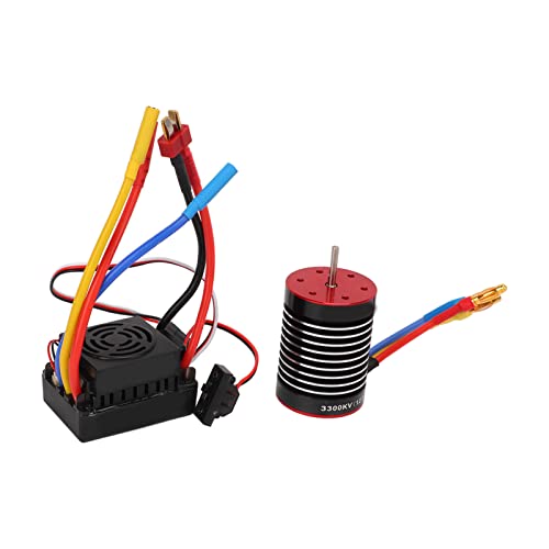 SUNGOOYUE RC Brushless Motor, 3300KV Aluminiumlegierung Gehäuse 60A Wasserdichtes ESC Combo Set für 1/10 RC Car von SUNGOOYUE