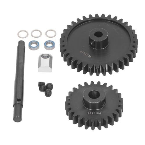 SUNGOOYUE Stahl-Stirnrad, 15 M Zahnrad- und Antriebswellensatz aus Gehärtetem Stahl für 1/5 RC-Car-Getriebe und Differentiale (25T+35T) von SUNGOOYUE