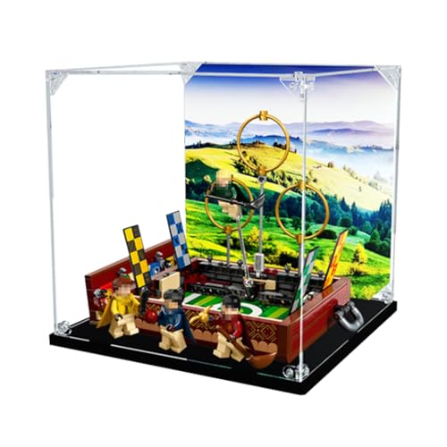 Figuren Display Box für LE-GO für 76416 Quiddittch Case Acryl Staubdicht Transparent Custom Display Case (kein Modell) (Hintergrund A) von SUNHON