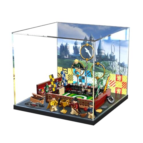 Figuren Display Box für LE-GO für 76416 Quiddittch Case Acryl Staubdicht Transparent Custom Display Case (kein Modell) (Hintergrund B) von SUNHON