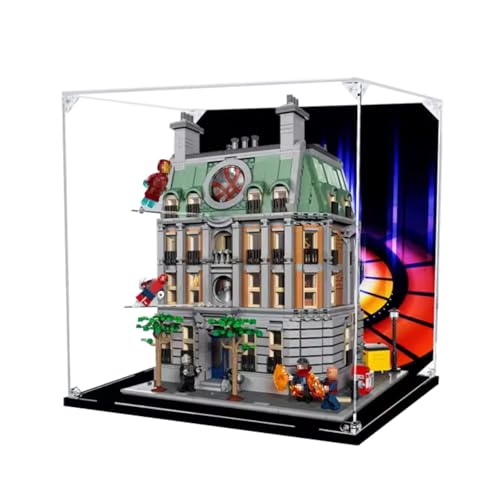 Figuren Display Box für LEGO 76218 für San-ctum Sanctorrum Acryl staubdicht transparent Custom Vitrine (kein Modell) (Hintergrund A) von SUNHON