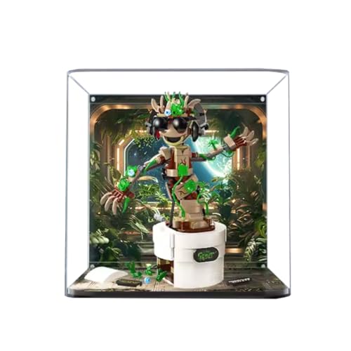 Figuren Display Box für LEGO 76297 für Dancing Grroot Fahrzeug LR-V Acryl staubdicht transparent Custom Display Case (kein Modell) (einteilig (kein Patchwork)) von SUNHON