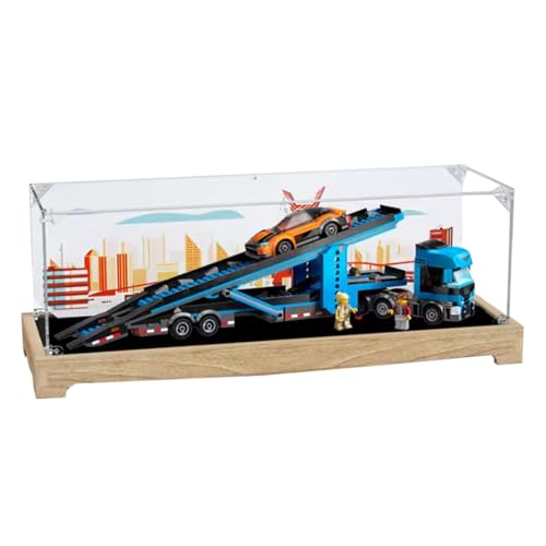 Figuren Display Box für LEGO für 60408 für Ci-ty C-ar Transporrter Truck Acryl staubdicht transparent benutzerdefinierte Vitrine (kein Modell) (Log+A) von SUNHON