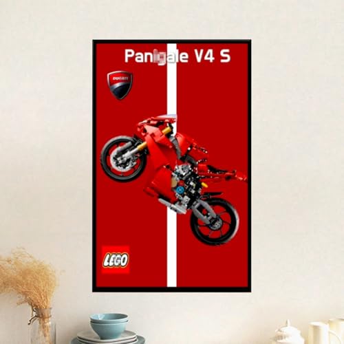 Figuren Display Wandhalterung für LE-GO für 42202 Duccati Panigalle V4 S Wandhalterung Dekoration (kein Modell) (D) von SUNHON