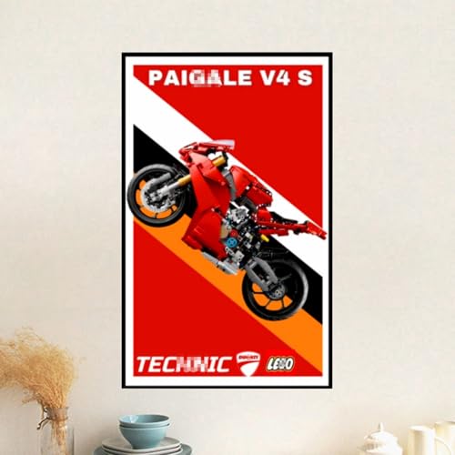 Figuren Display Wandhalterung für LE-GO für 42202 Duccati Panigalle V4 S Wandhalterung Dekoration (kein Modell) (E) von SUNHON