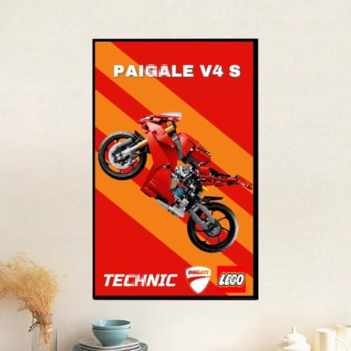 Figuren Display Wandhalterung für LE-GO für 42202 Duccati Panigalle V4 S Wandhalterung Dekoration (kein Modell) (F) von SUNHON