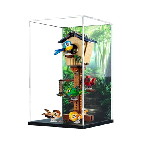 Figuren-Displaybox für LE-GO für 31143 Vogelhaus, Acryl, staubdicht, transparent, benutzerdefinierte Vitrine (kein Modell) (Hintergrund C) von SUNHON